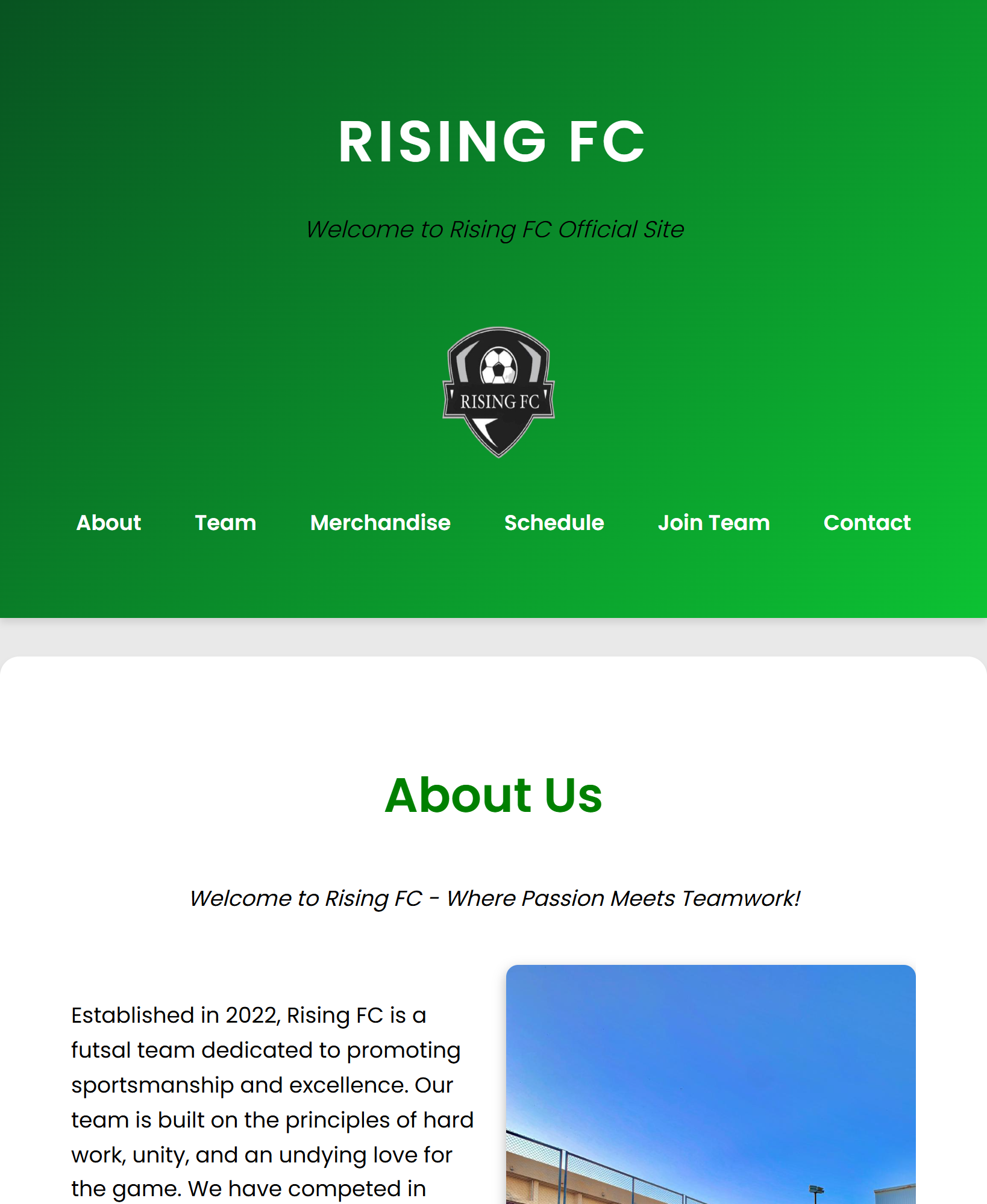 Rising fc website